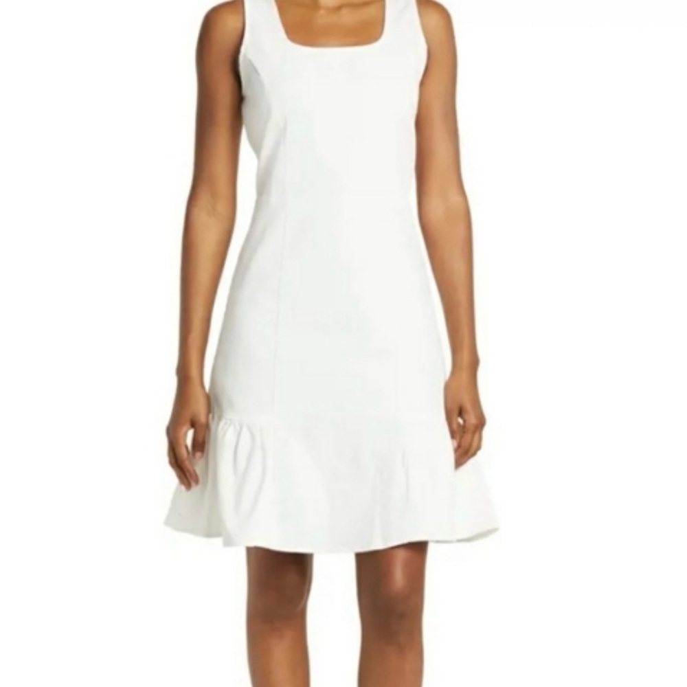Nanette Lepore Womens Cotton Sleeveless Round Neck White Dress.XS